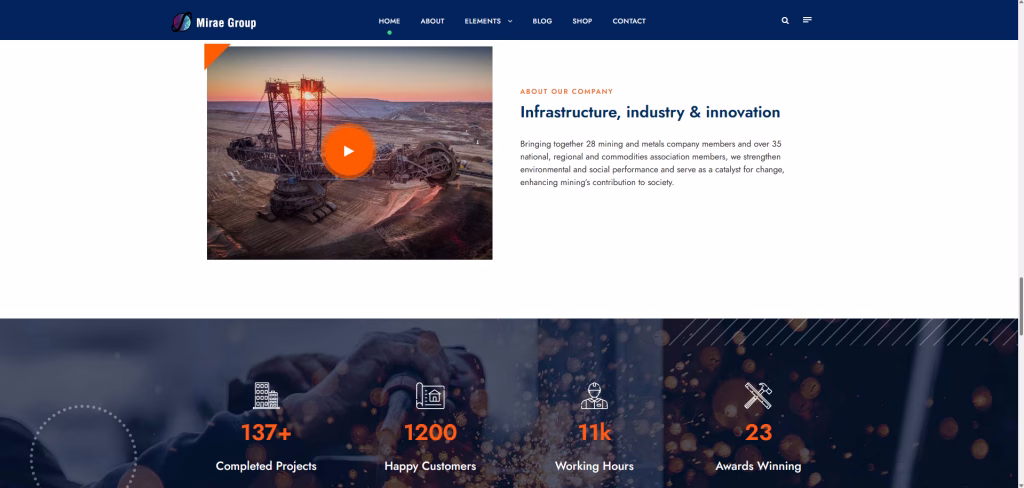 corp2.5 Demo for construction company website – usp example