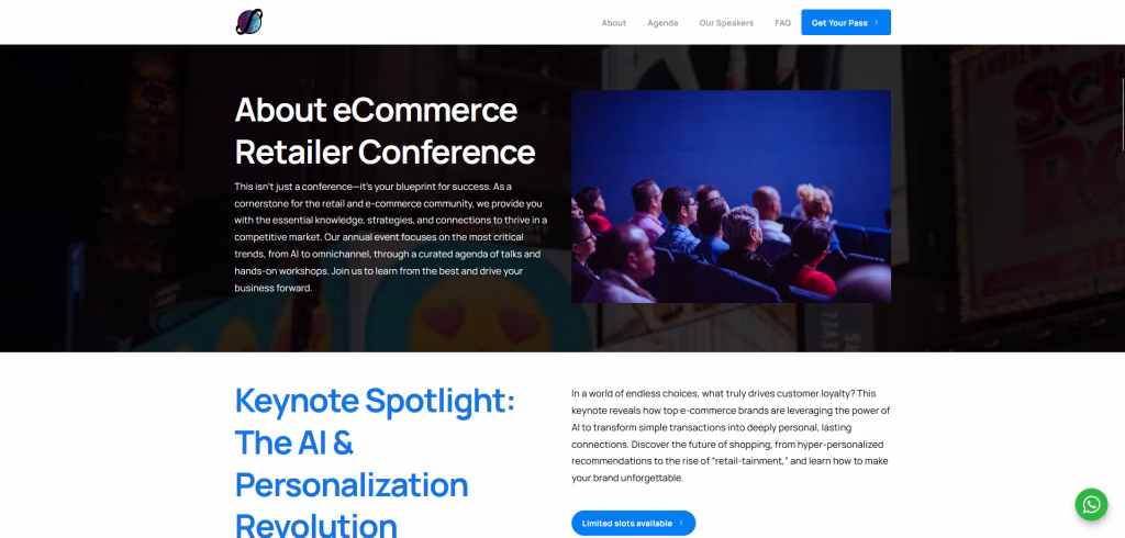 event2 Demo for event registration website – about us example